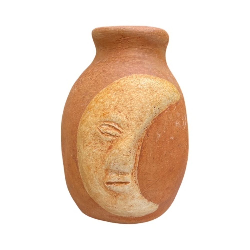 VTG Moon / Sun Made in Mexico Clay Vase
